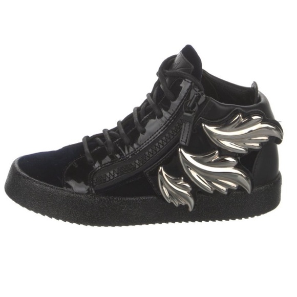 Giuseppe Zanotti 🖤 Velvet Printed wedge Sneakers, Size Very